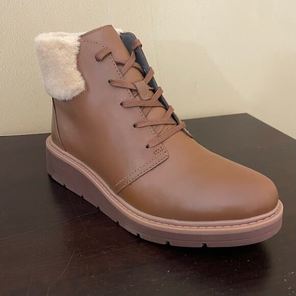 Clarks Women's Leighly Lace Brown Ankle Boots - Picture 2 of 7